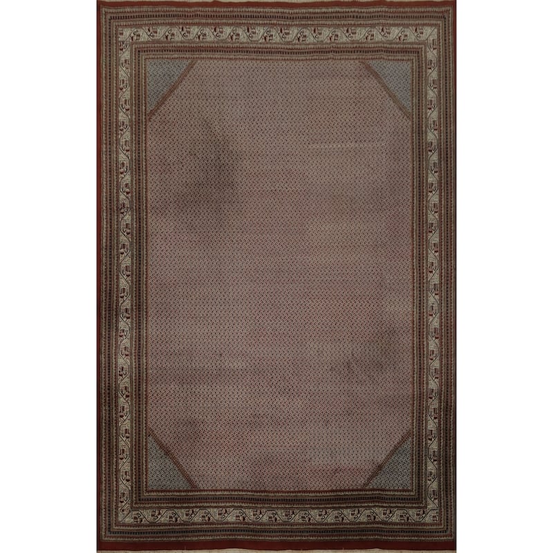 Hand Knotted Oriental 100% Wool Carpet Traditional Geometric Oranges & Rust Botemir Area Rug - 11' 10'' X 8' 10''