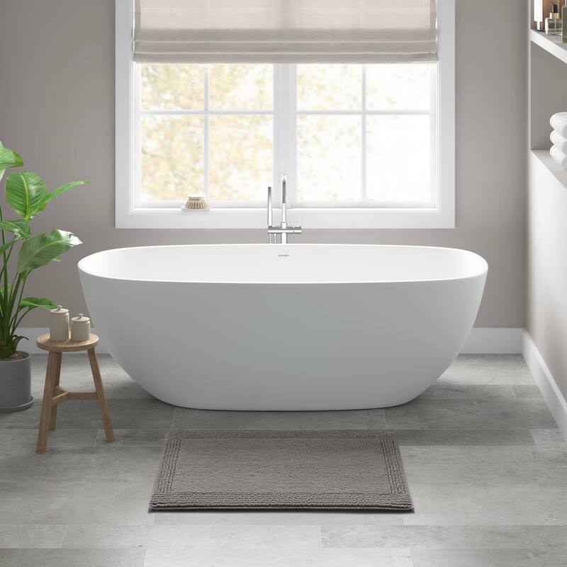 1 PCS 20x30" Cotton Tufted 3000 GSM Reversible Bath Rug Charcoal - Charcoal