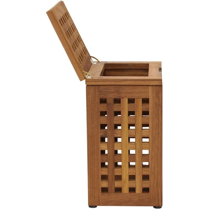 Grate Teak Waste Basket