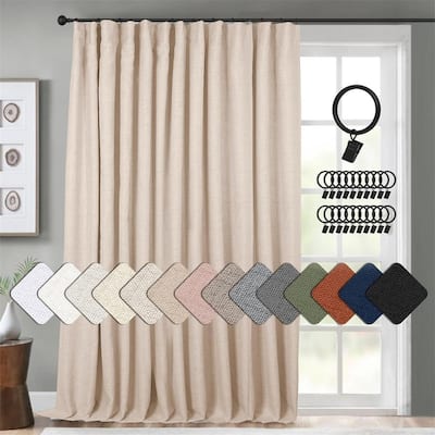 Oatmeal Sliding Door Curtains 100x84" Farmhouse