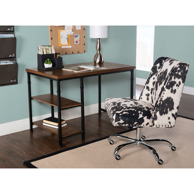 Linon Harrison Metal & Wood Industrial Desk