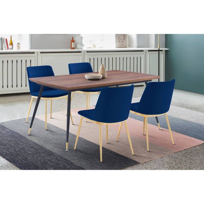 Messina Velvet 5 Piece Rectangular Dining Set