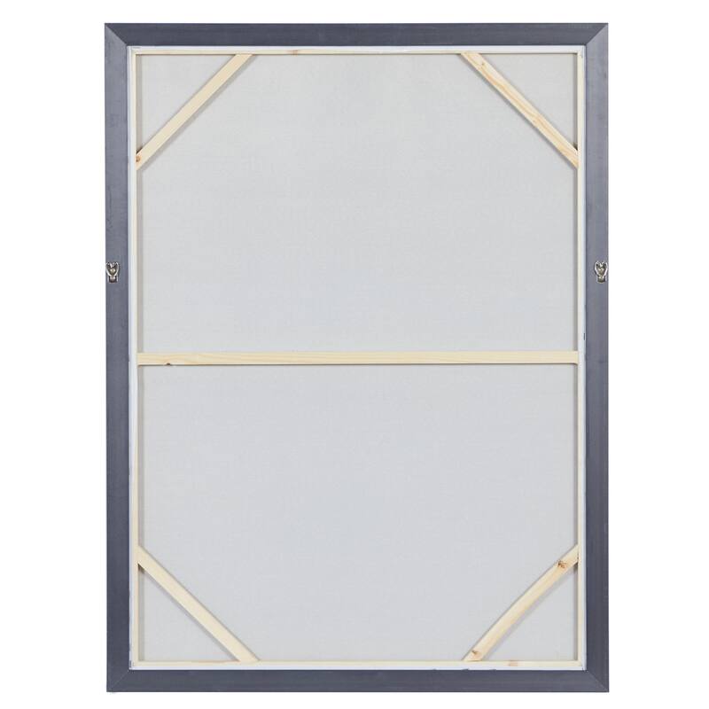 Canvas Leaf Living Room Framed Wall Art with Silver Frame