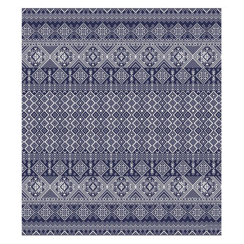 Tropea Darcy Indoor Outdoor Flatweave Area Rug Boho Geometric Polypropylene - 6'6"x9'6" - Navy