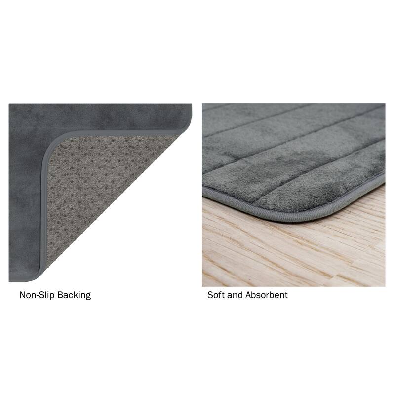 Oversized Bathroom Rug - Extra-Long Memory Foam Bath Mat with Nonslip Backing by Windsor Home