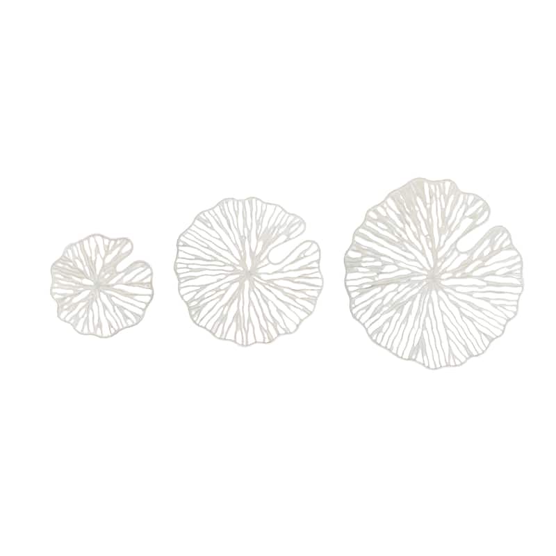 Handmade White Coral Shaped Paper & Metal Wall Decor - 19.3"L x 2.5"W x 20.5"H