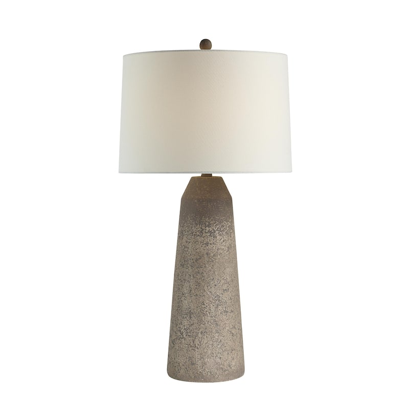 Textured Style Table Lamp with Tapered Drum Shade - 32.5" - Beige