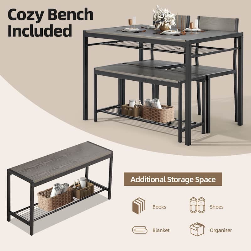 Space-Saving Dining Table Set,Ideal for Small Spaces - Featuring a Stylish Faux Marble or Wood Grain Table with Modern Chairs