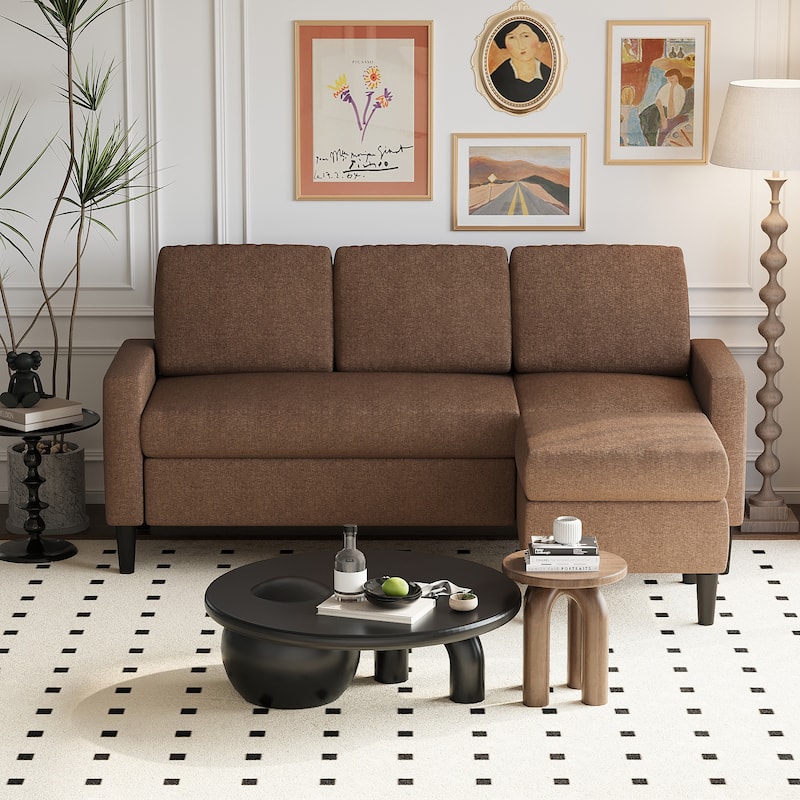 Futzca 74" Convertible Sectional Sofa Couch, Small L-Shaped Sofa