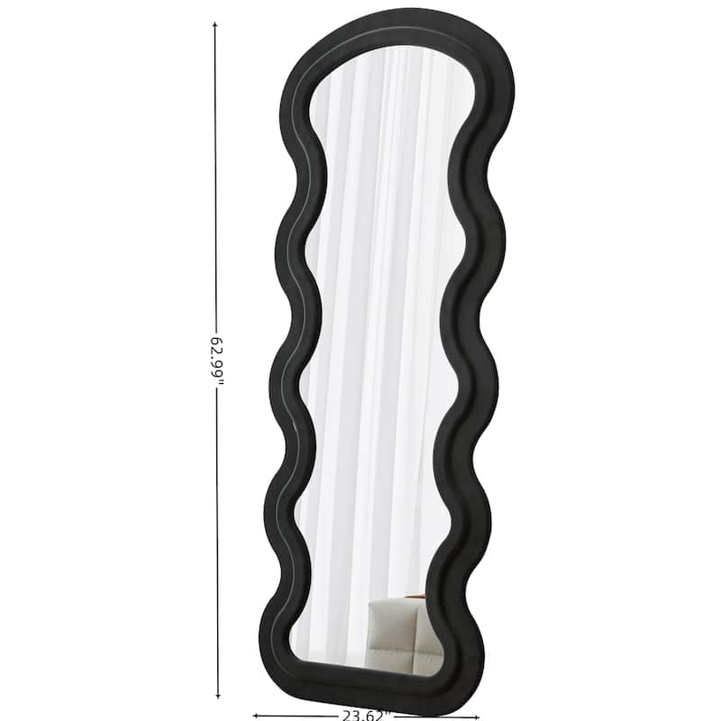 Flannel Full Length Floor Mirror with Stand for Bedroom