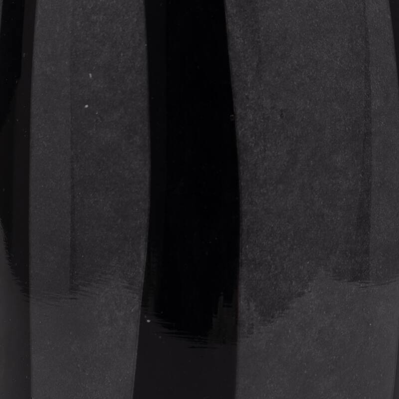 Glass Modern Striped Decorative Vase - Black