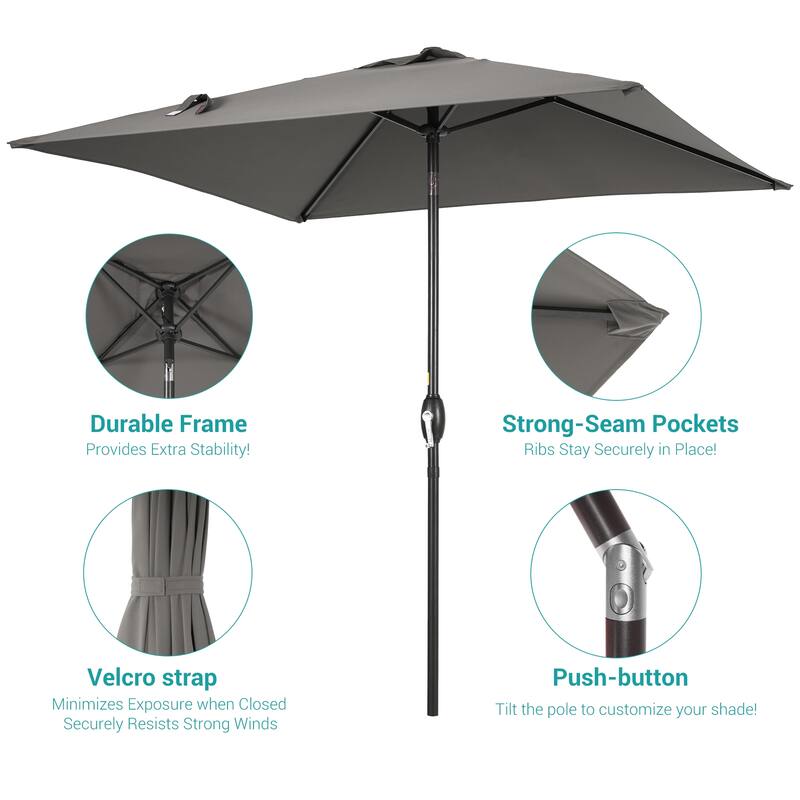BONOSUKI 6.5x6.5Ft Patio Market Umbrella Weather-Resistant Frame