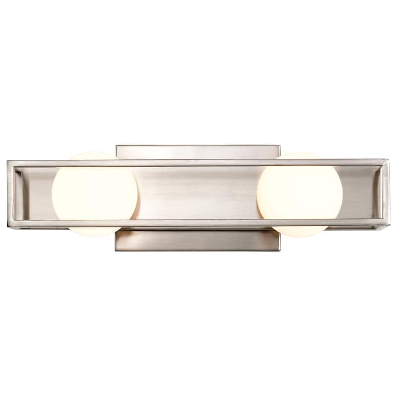 Jenkins 16 Inch 2 Light LED Vanity Brushed Nickel with Frosted Glass - Brushed Nickel