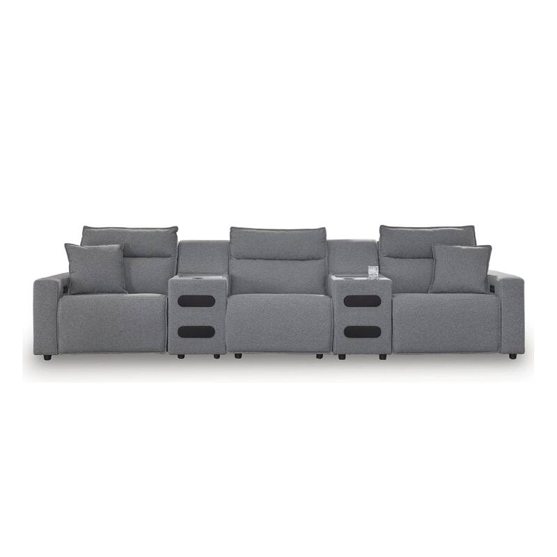 Signature Design by Ashley ModMax II Gray 5-Piece Power Reclining Sectional - 152"W x 41"D x 41"H