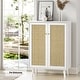 preview thumbnail 15 of 19, Anmytek Modern 2-Door Rattan Buffet Sideboard Kitchen Storage Cabinet for Living Room