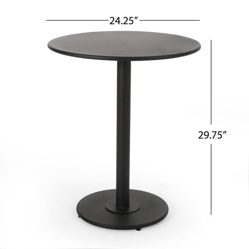 Sleek 3-Piece Outdoor Bistro Set with Powder-Coated Metal Frame, Matte Finish Table & Open Slat Chairs for Patio or Garden