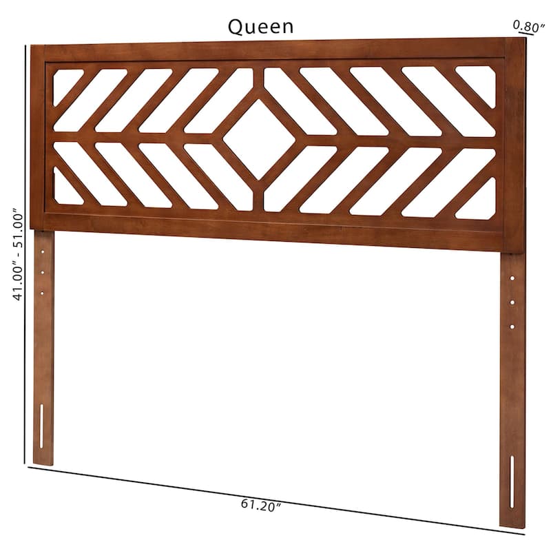 Olsen Wood Headboard with Geometric Cutout Design - Modern Decorative Panel for Bed Frame, Contemporary Bedroom Accent
