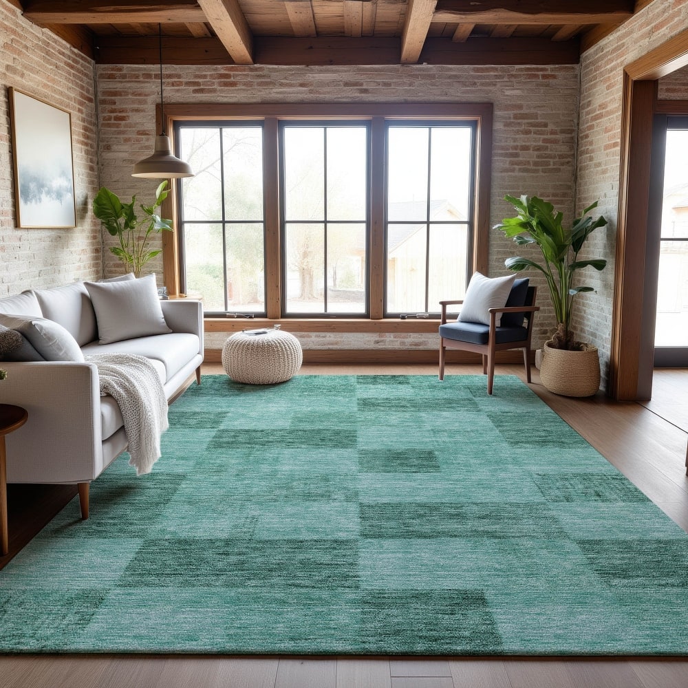 Premium Washable Super Soft Modern Checker Mayfield Rug