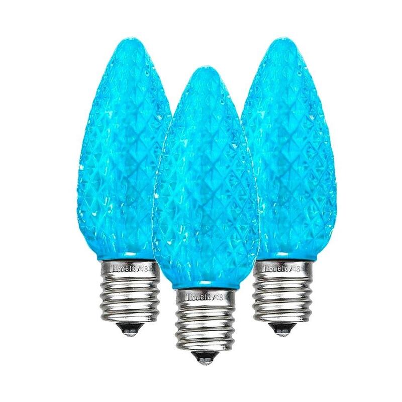 25 Pack C9 LED Outdoor Christmas Replacement Bulbs, C9/E17 Base - Navy