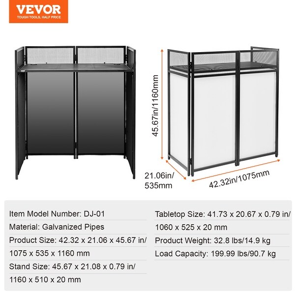 DJ BoothPortable DJ Facade Table Station Foldable DJ Event Booth