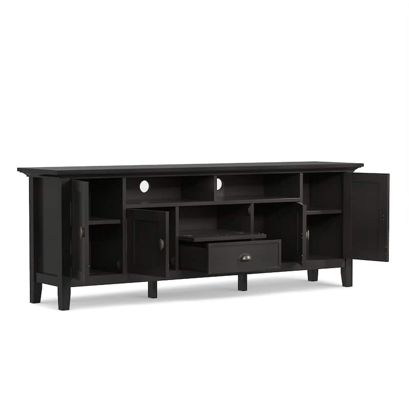 WYNDENHALL Mansfield SOLID WOOD 72 inch Wide Transitional TV Media Stand For TVs up to 80 inches - 72'' W x 16.5'' D x 26'' H