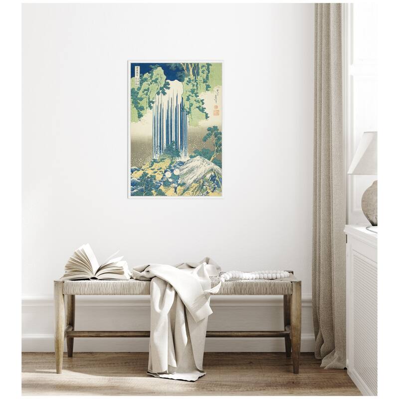 Kate and Laurel Sylvie Katsushika Hokusai Yoro Waterfall in Mino Province 1833 Framed Canvas by The Art Institute of Chicago