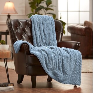 Chanasya Faux Fur Soft Cloud Embossed Textured Throw Blanket