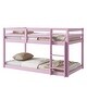 preview thumbnail 6 of 10, Pink Twin Size Wood Loft Bed with Ladder and Fence for Kids
