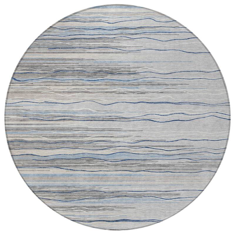 HomeRoots Striped Transitional Rectangle Outdoor Rug