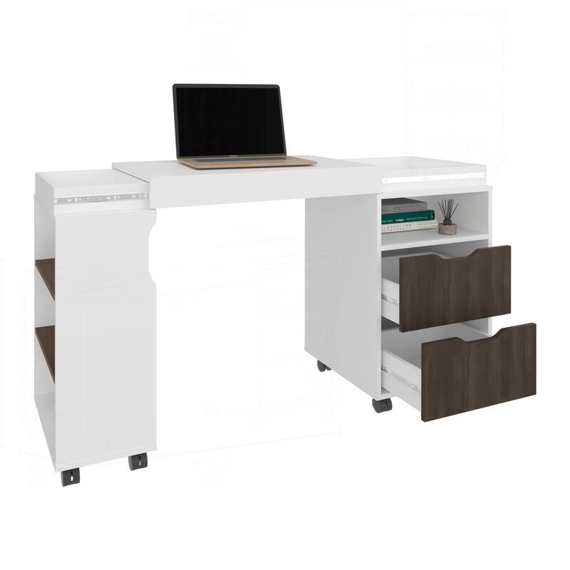 Versatile Expandable Desk with Abundant Shelving