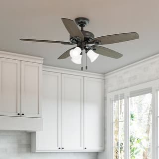 Hunter 52" Builder Ceiling Fan with LED Light Kit and Pull Chain - DC Motor - Casual, Traditional - ENERGY STAR