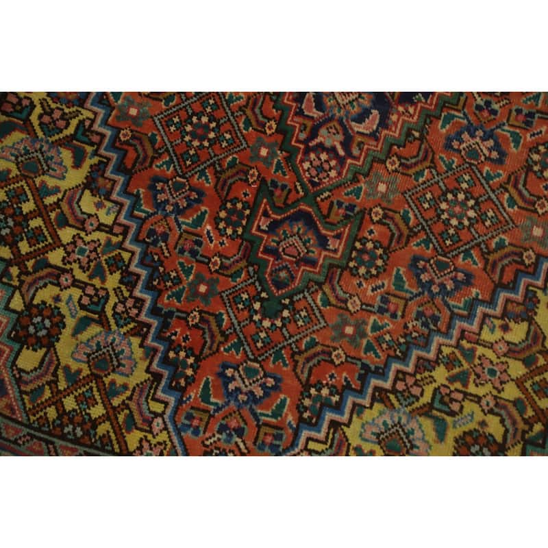 Hand Knotted Oriental 100% Wool Carpet Traditional Medallion Oranges & Rust Tabriz Area Rug - 5' 10'' X 3' 3''
