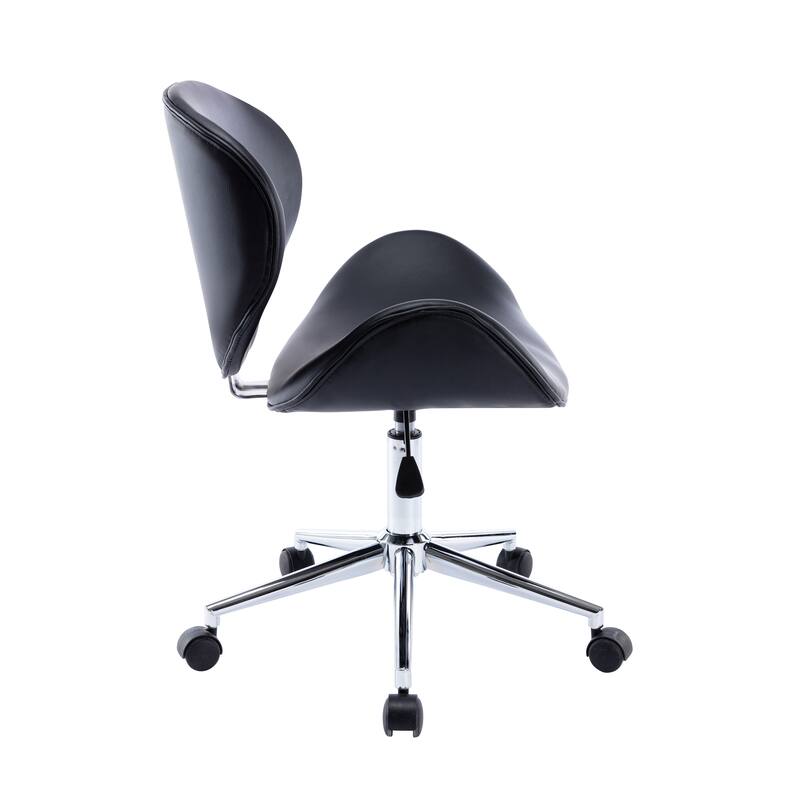 Porthos Home Rudi Office Chair, PU or Fabric or Velvet Upholstery, Chrome Legs