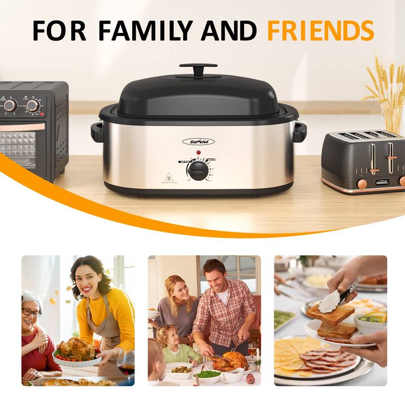 Roaster Oven, Electric Roaster with 3 Compartments