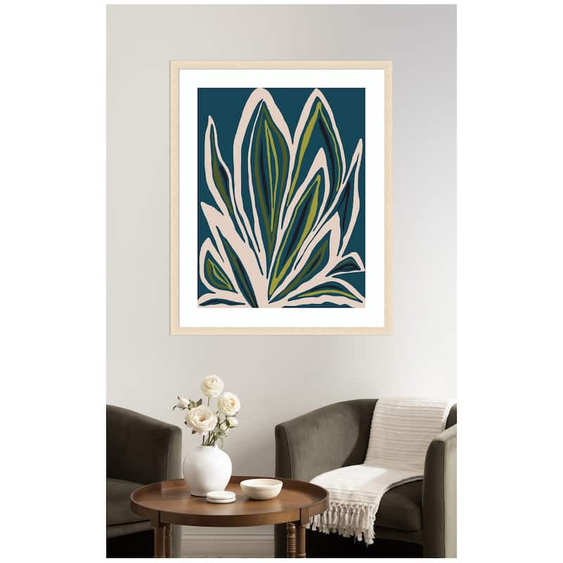 Kate and Laurel Framed Art Blue Flora 1 by Alicia Bock
