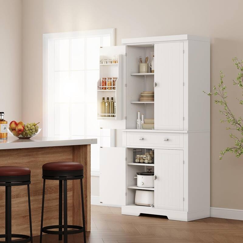 72" Tall Pantry Storage Cabinet for Kitchen, Living Room, Dining Room