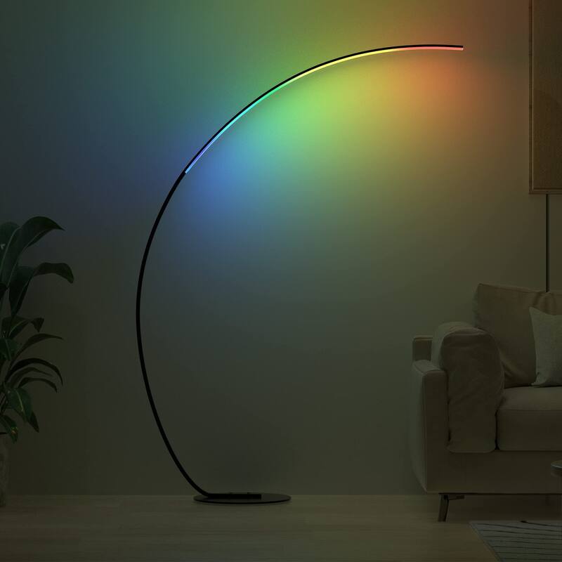 70 inch RGBCW Modern Arc Floor Lamp with Remote - 70 inch