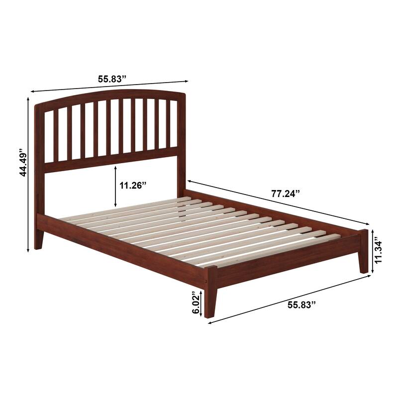 Richmond Full Low Profile Wood Platform Bed in Walnut