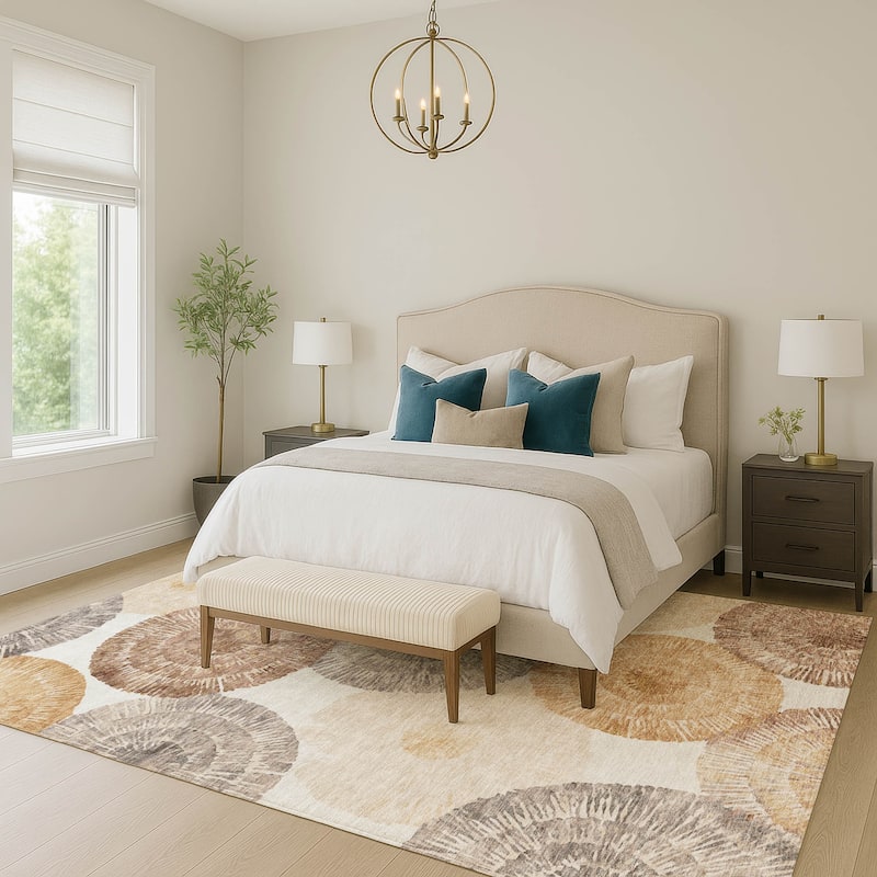 Machine Washable Indoor/ Outdoor Contemporary Devaughn Chantille Rug