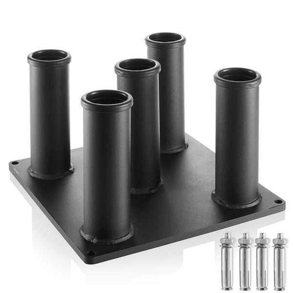 slide 7 of 7, Vertical Barbell Holder - 5 Bar Storage Stand for 2" Olympic Bars - Black - Basic Stainless Steel