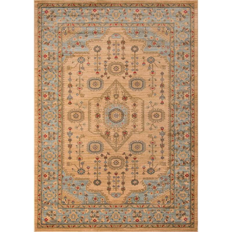 ECARPETGALLERY Machine Woven Lynda Beige Area Rug - Beige - 7'10 x 9'10 - Rectangle