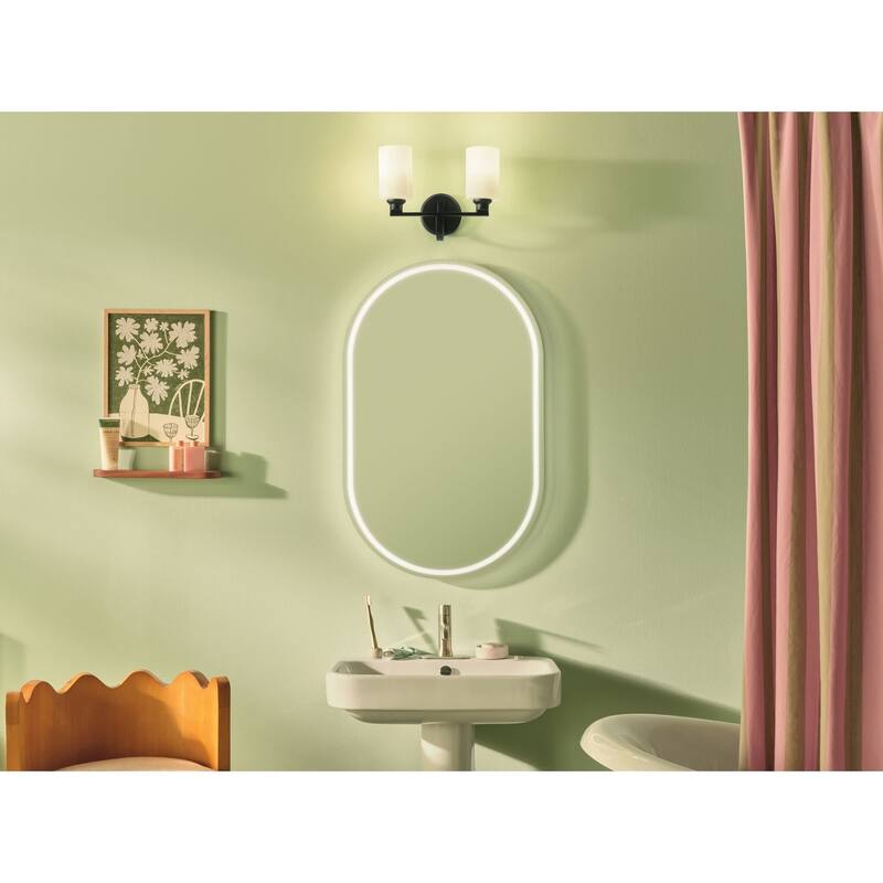 Kichler 55225 Gioe 2 Light 14" Wide Vanity Light with Opal Glass