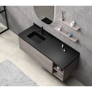 Dyconn Faucet Carrara Solid Surface Vanity in Black - 25"