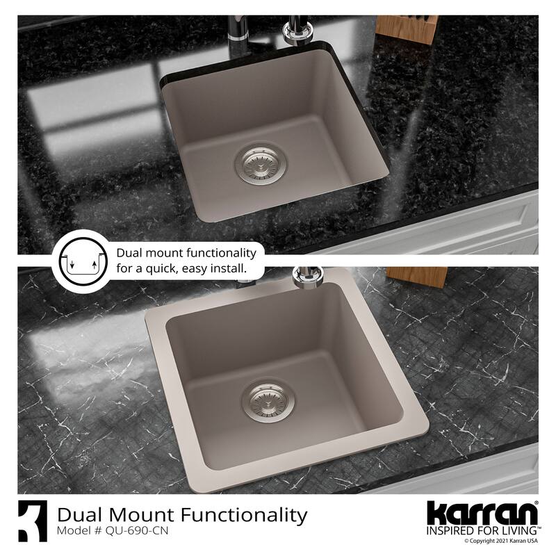 Karran Undermount Quartz Bar Single Bowl Sink