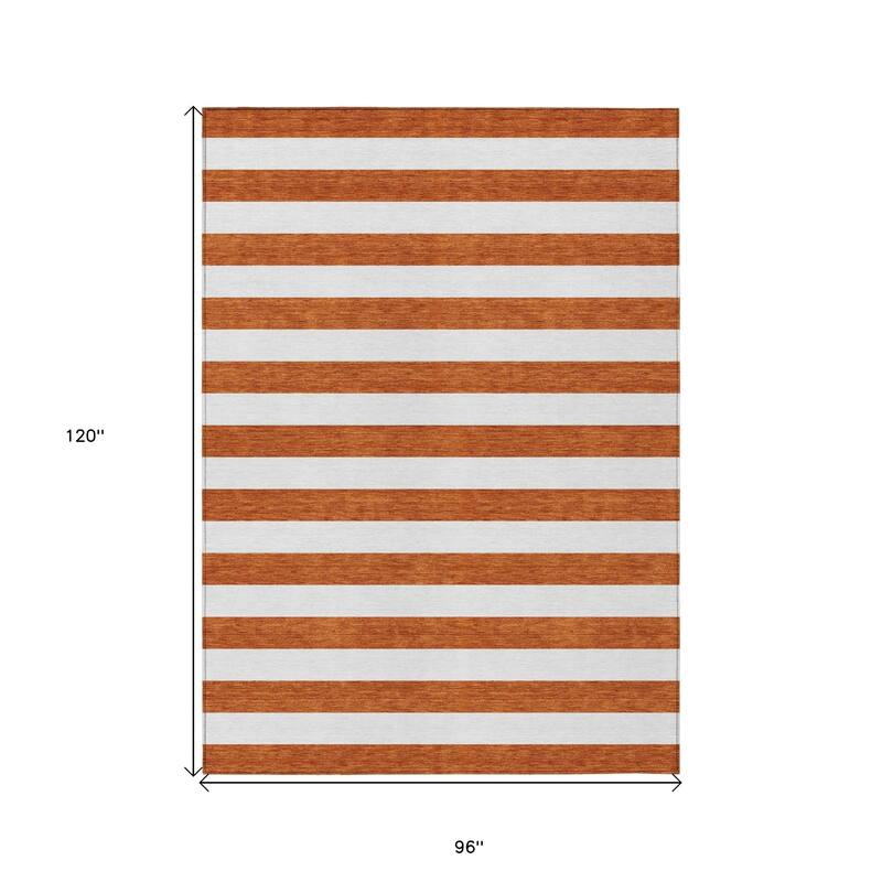 Elri Stripe Weather Resistant Blended Style Outdoor Rug