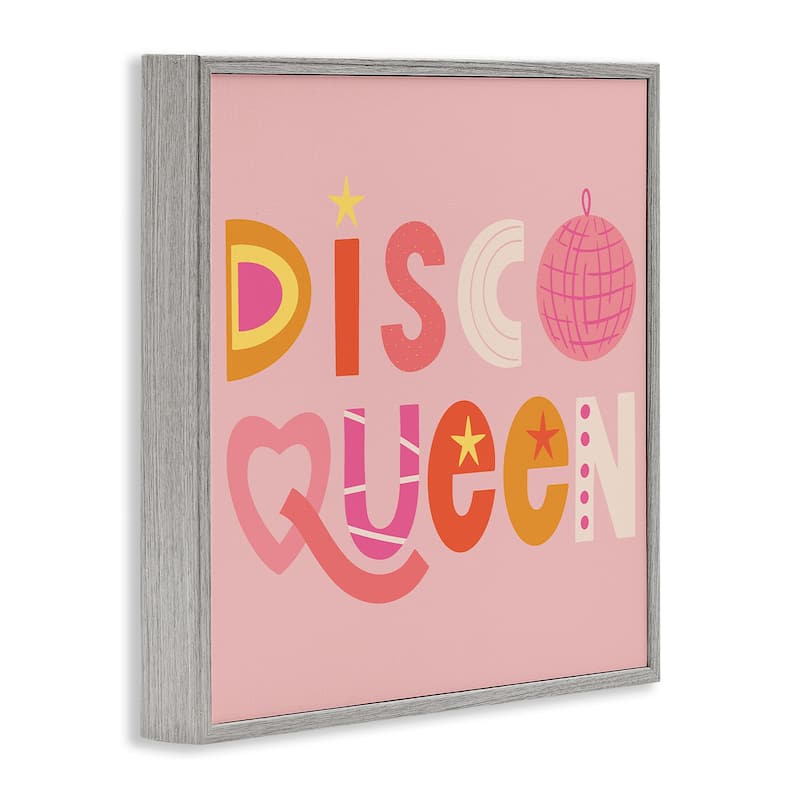 Stupell Disco Queen Pastel Pink Framed Giclee Art Design By Sazerelli Designs