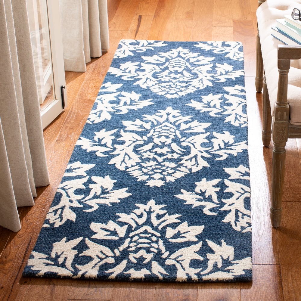 SAFAVIEH Handmade Micro-Loop Dinuca Transitional Geometric Wool Rug