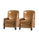 preview thumbnail 2 of 96, Gladis Modern Retro Genuine Leather Recliner with Nailhead Trim Set of 2 by HULALA HOME