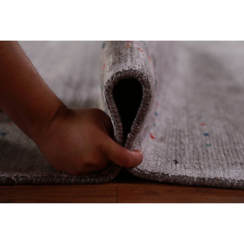 Hand Knotted Oriental 100% Wool Carpet Tribal Tribal Greys & Charcoal Gabbeh Area Rug - 12' 5'' X 9' 2''