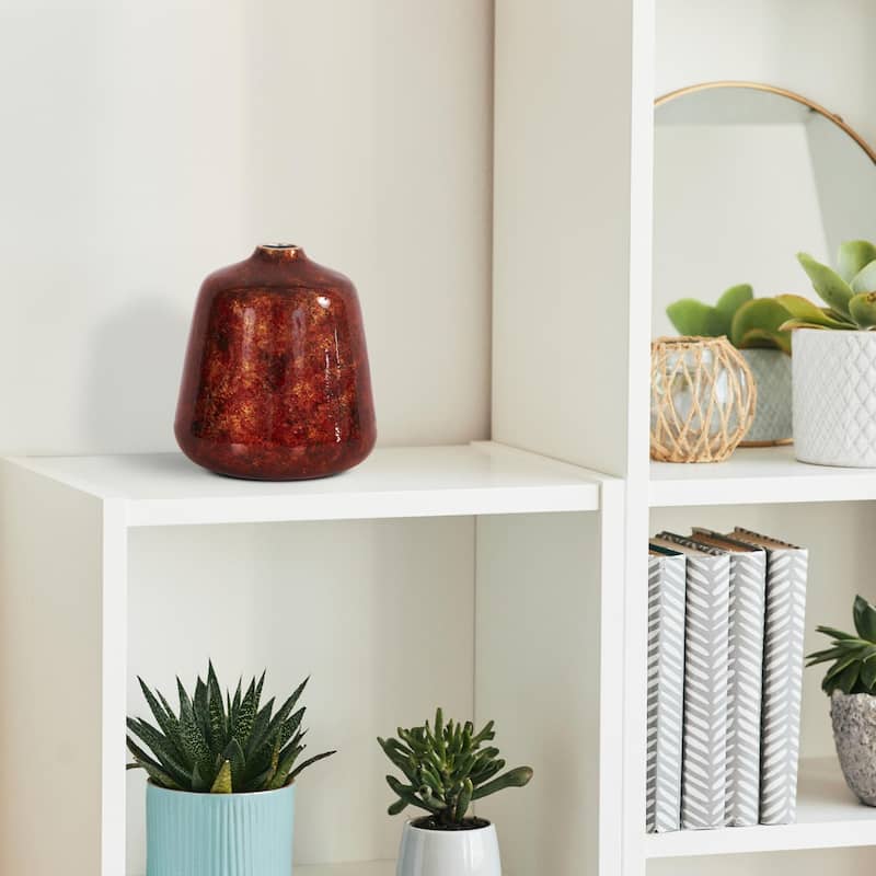 Sharma Crimson Gold Slanted Vase- Medium